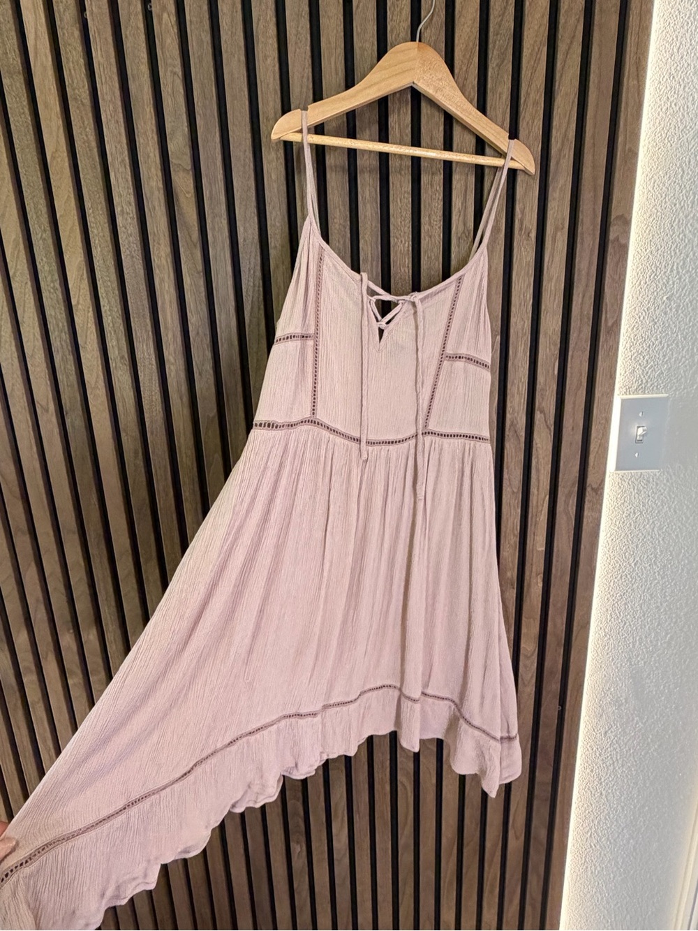 H&M Dusty Muave Flowy Spaghetti Strap Dress
